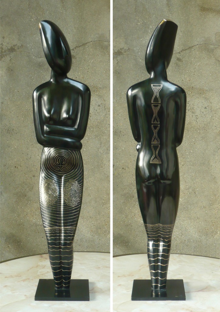 "Island Timer" (bronze 63 x 14 x 12.3cm, 2012)